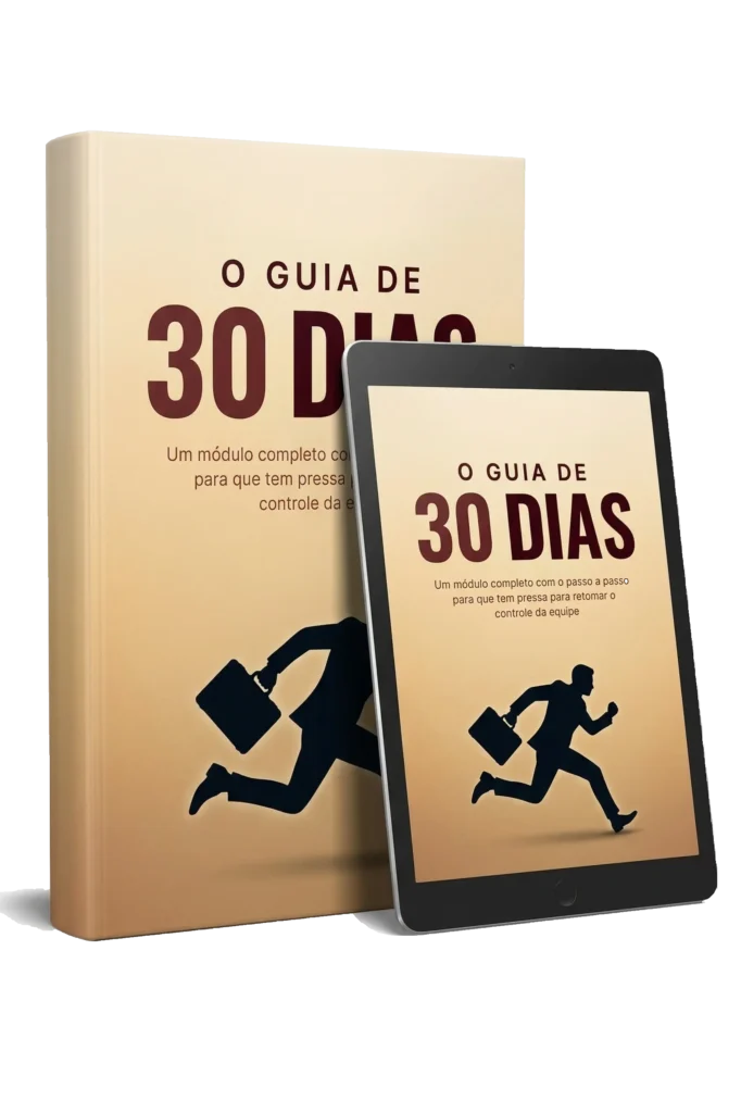 Mockup do ebook e do módulo guia dos 30 dias
